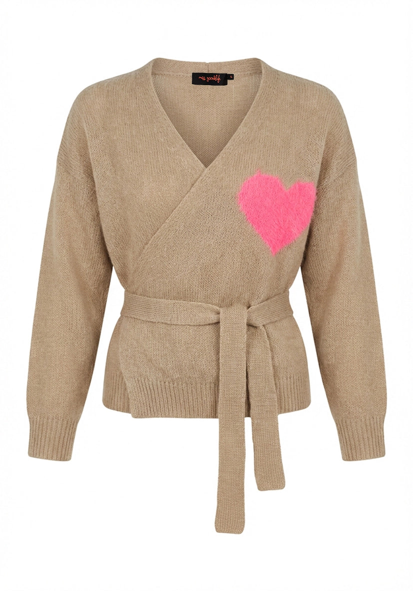 Pullover Cache Couer Hearts - camel