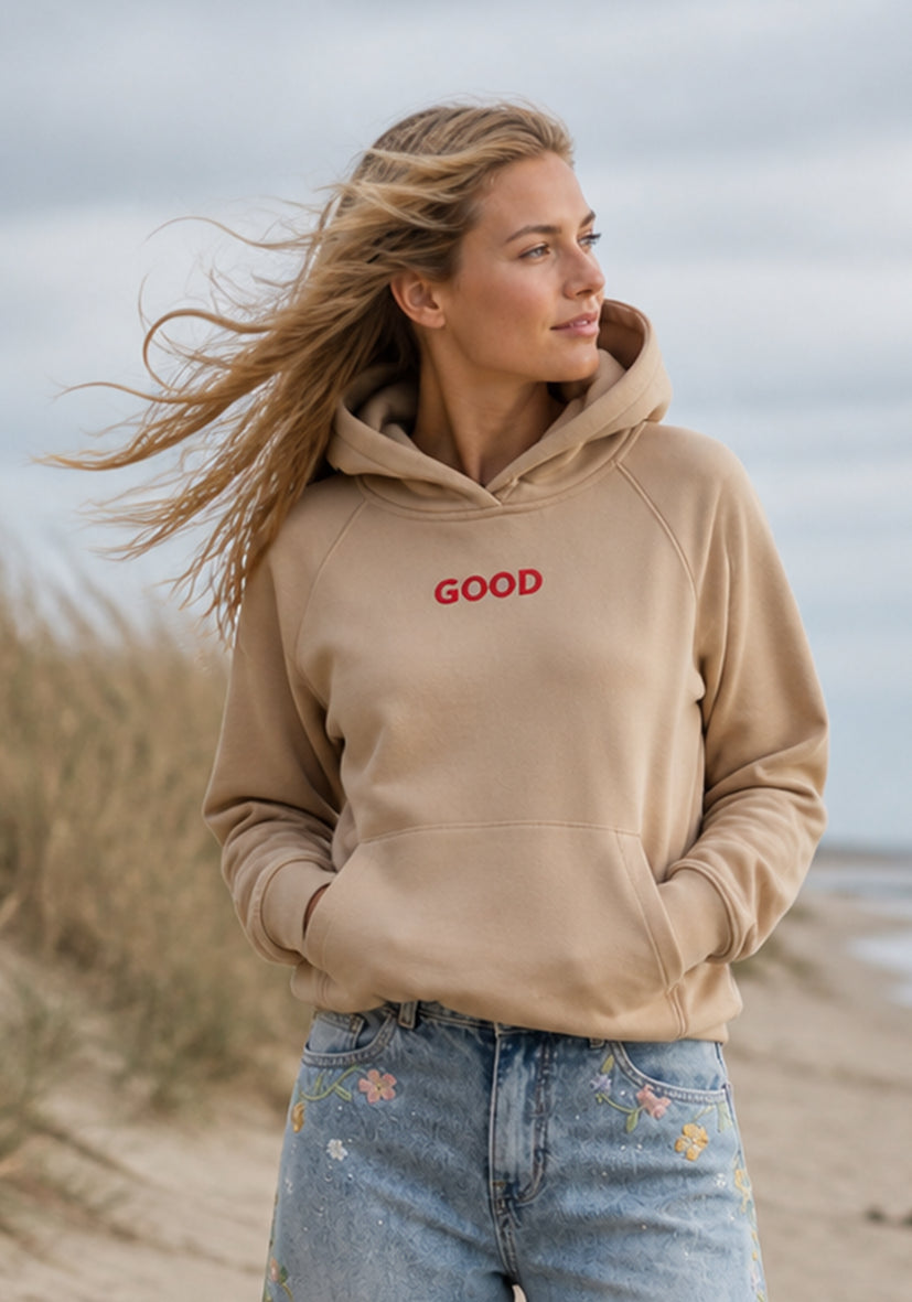Hoodie Good Life - sand