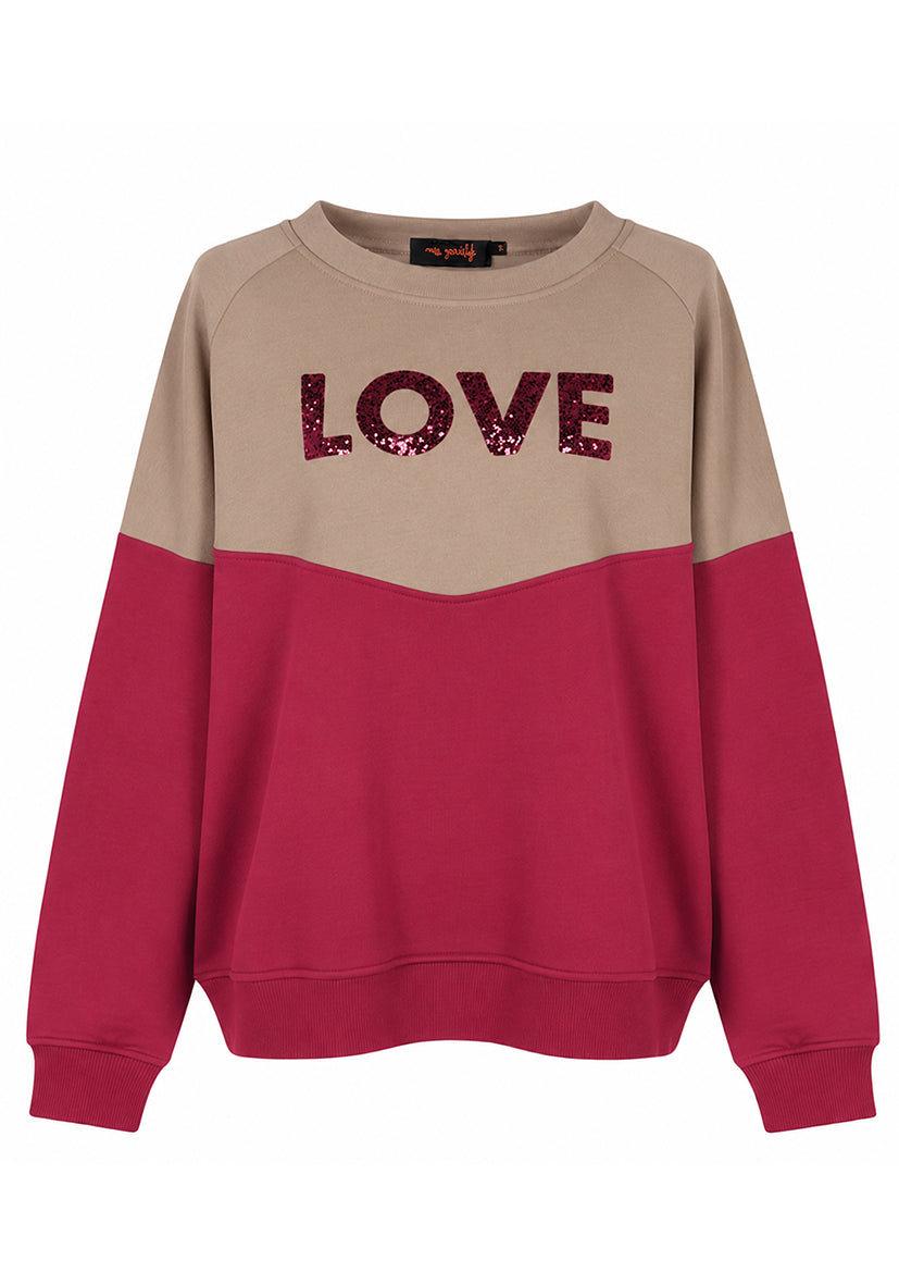 Roundneck Love - sand/berry