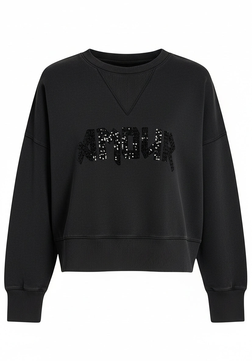Roundneck Sparkling Amour - black