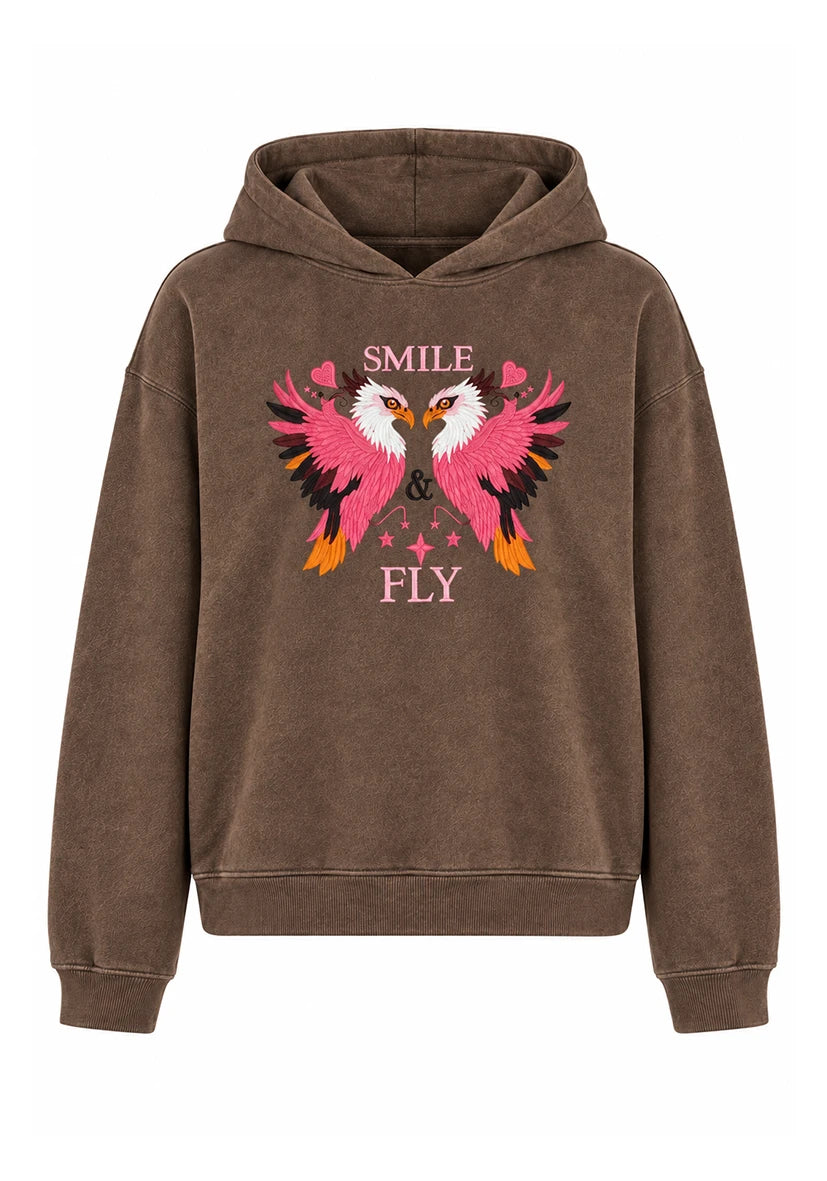 Hoodie Smile & Fly - braun