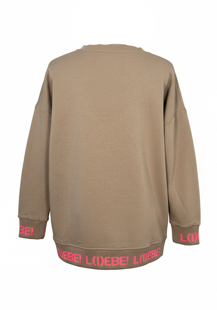 V-Neck Glitter L(I)EBE - sand