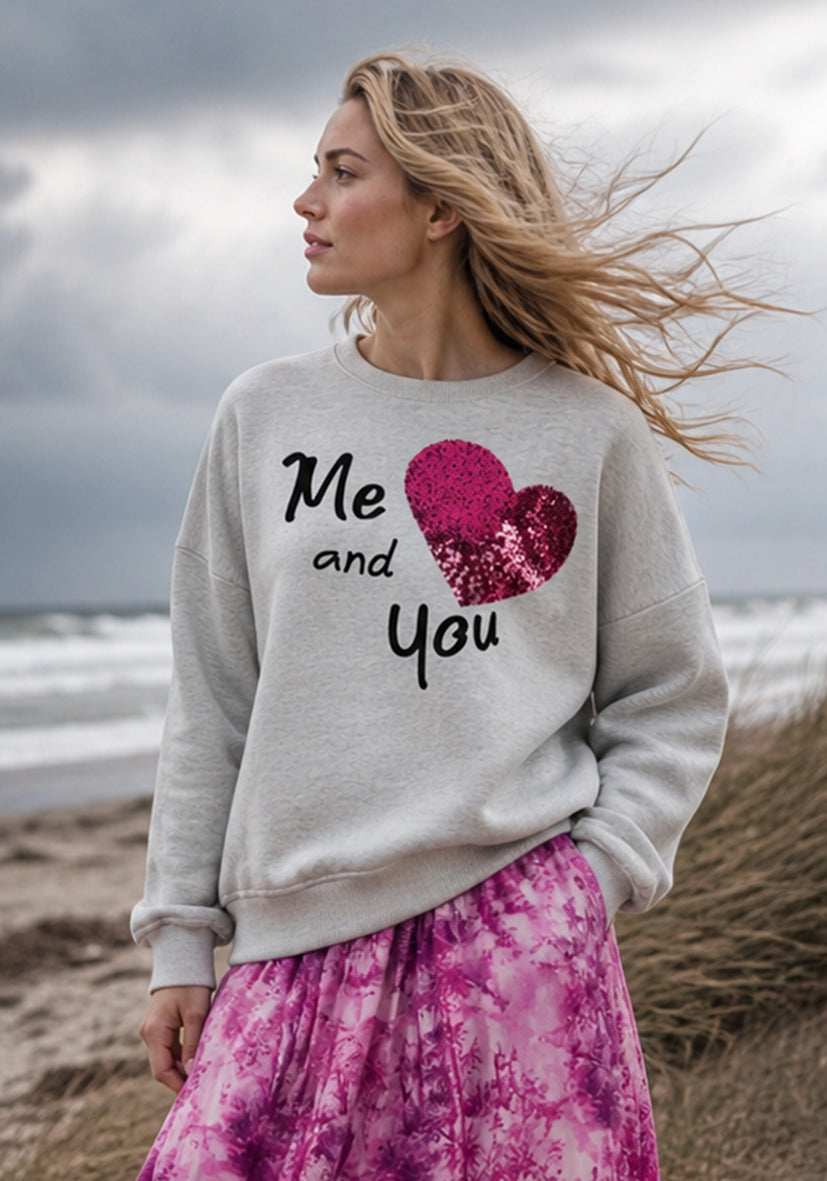 Roundneck Me and You - grey