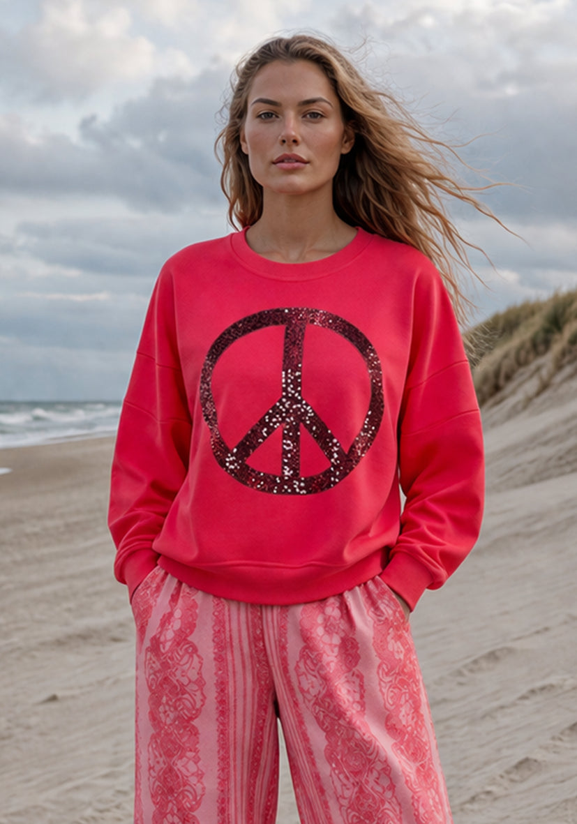 Roundneck Big Peace - pink
