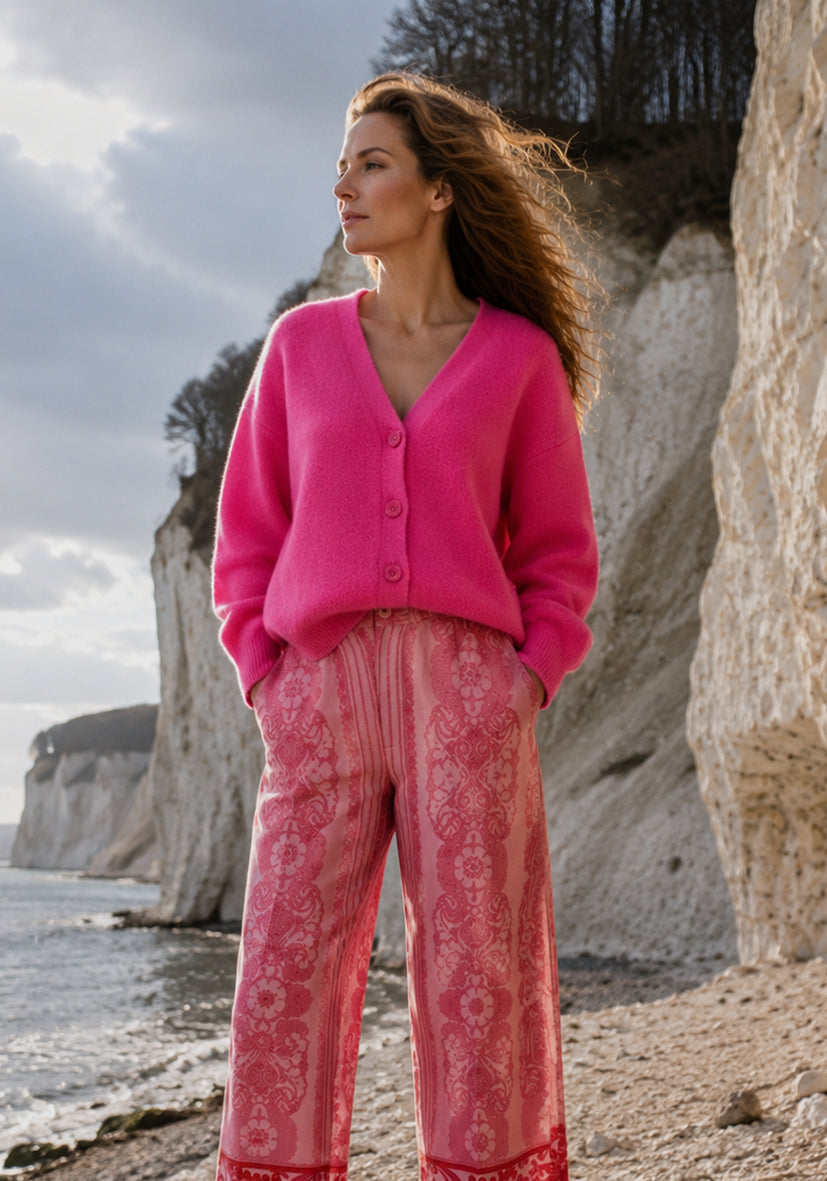 Cardigan V-Neck - pink