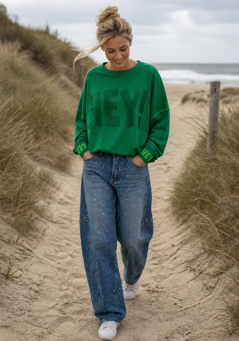 Roundneck HEY! - grün