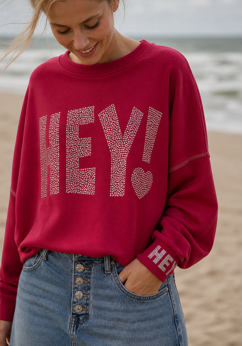 Roundneck HEY! - rot