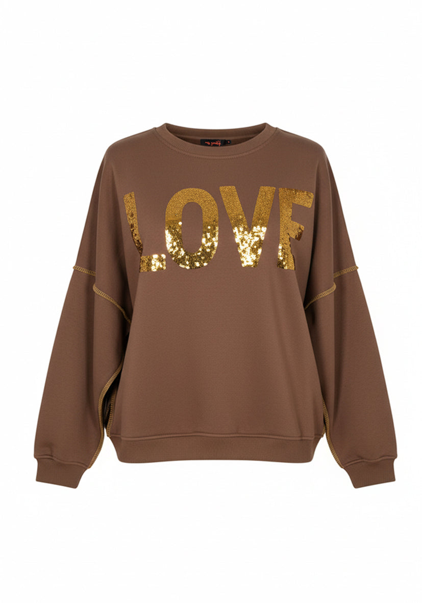 Roundneck LOVE - braun