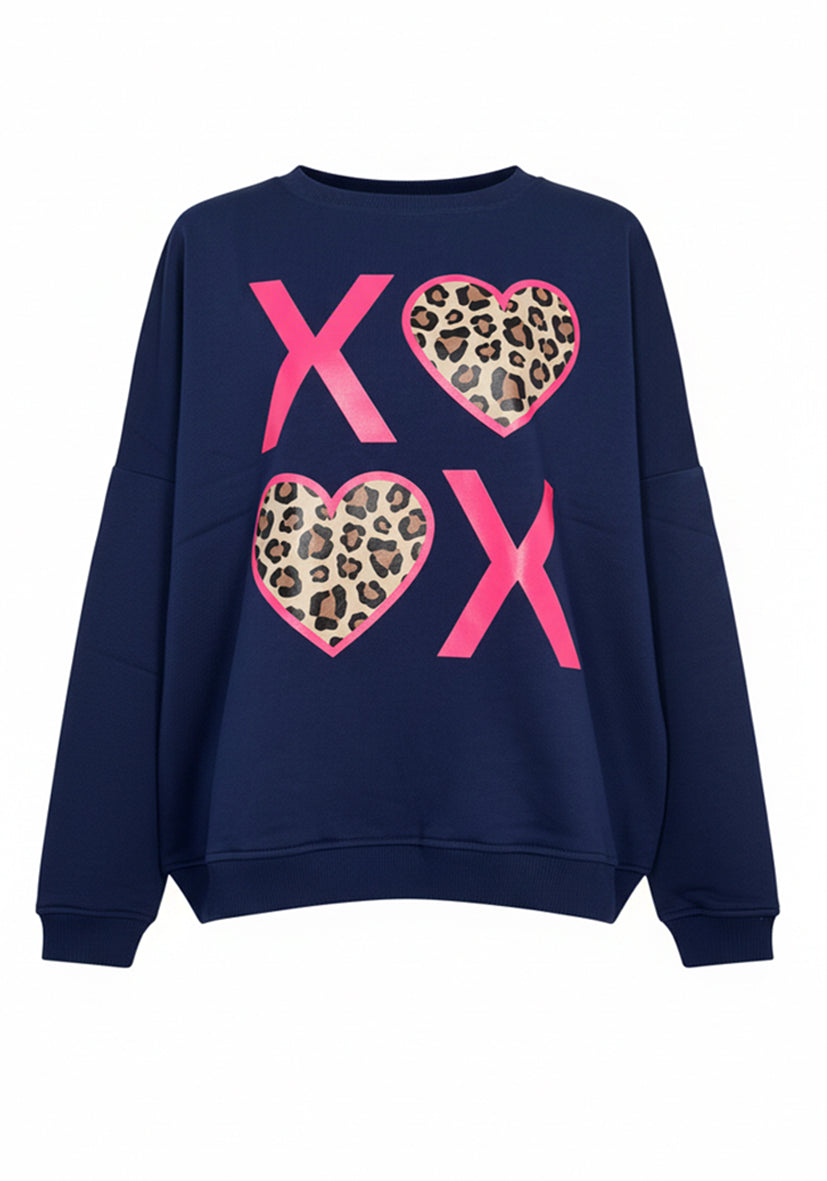 Roundneck XO Leo Hearts
