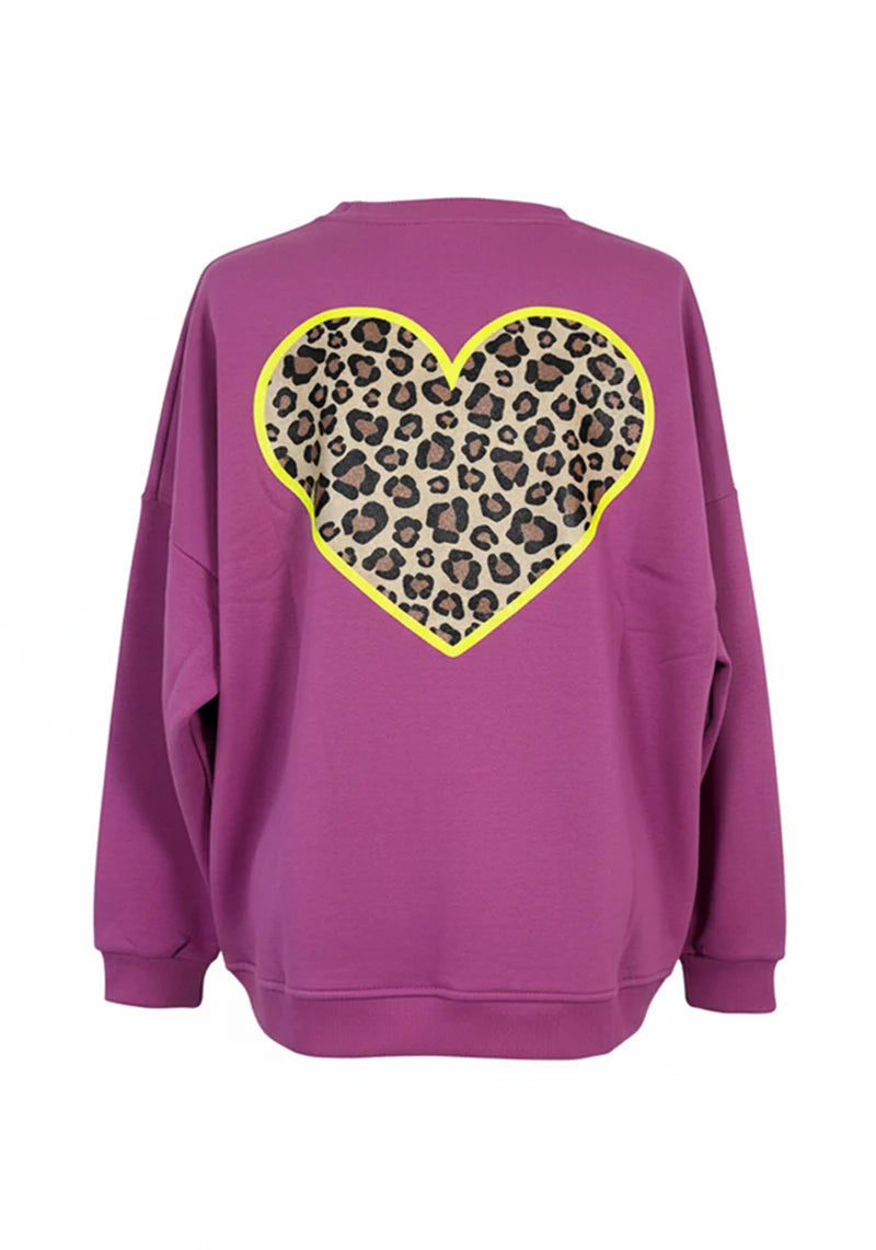 Roundneck XO Leo Hearts - crocus