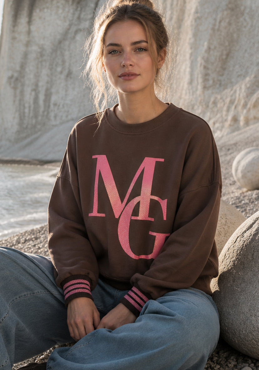 Roundneck MG Glitter - braun