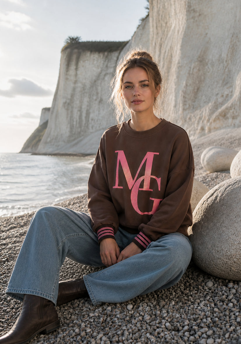 Roundneck MG Glitter - braun