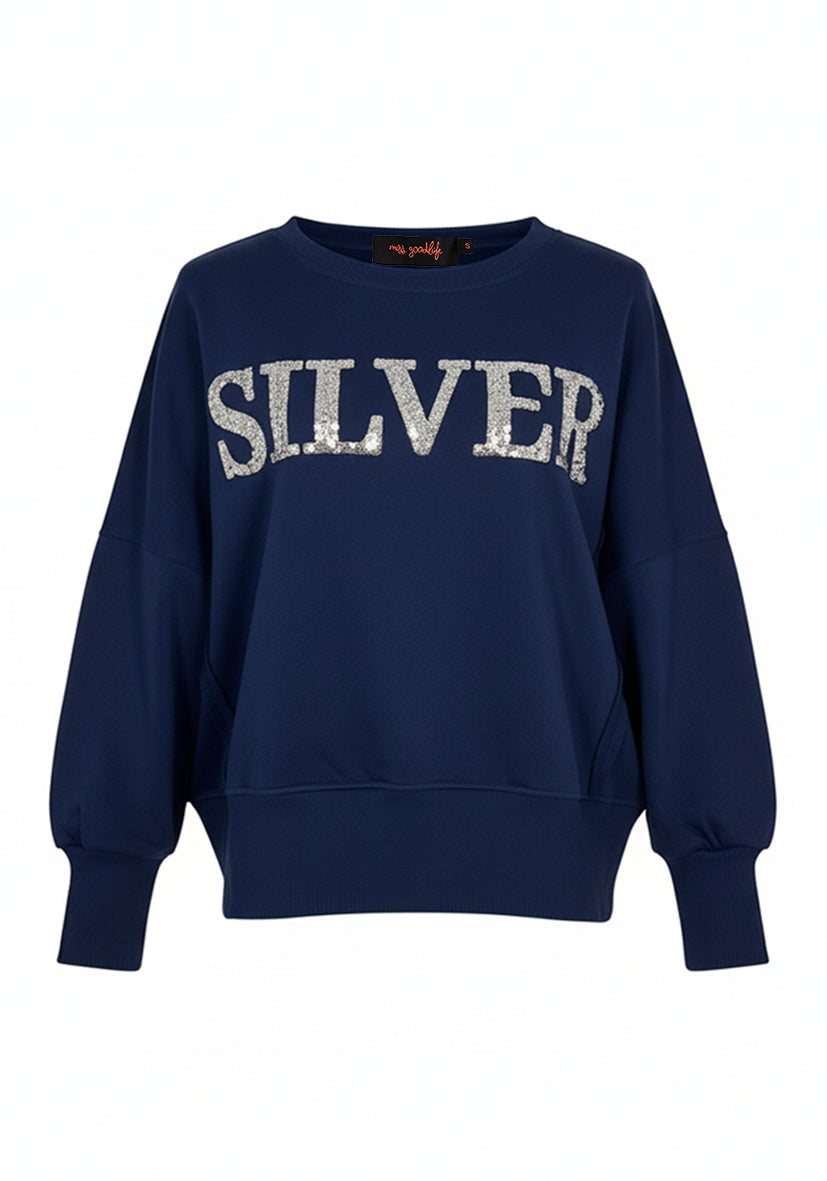 Roundneck Wide Silver - blau