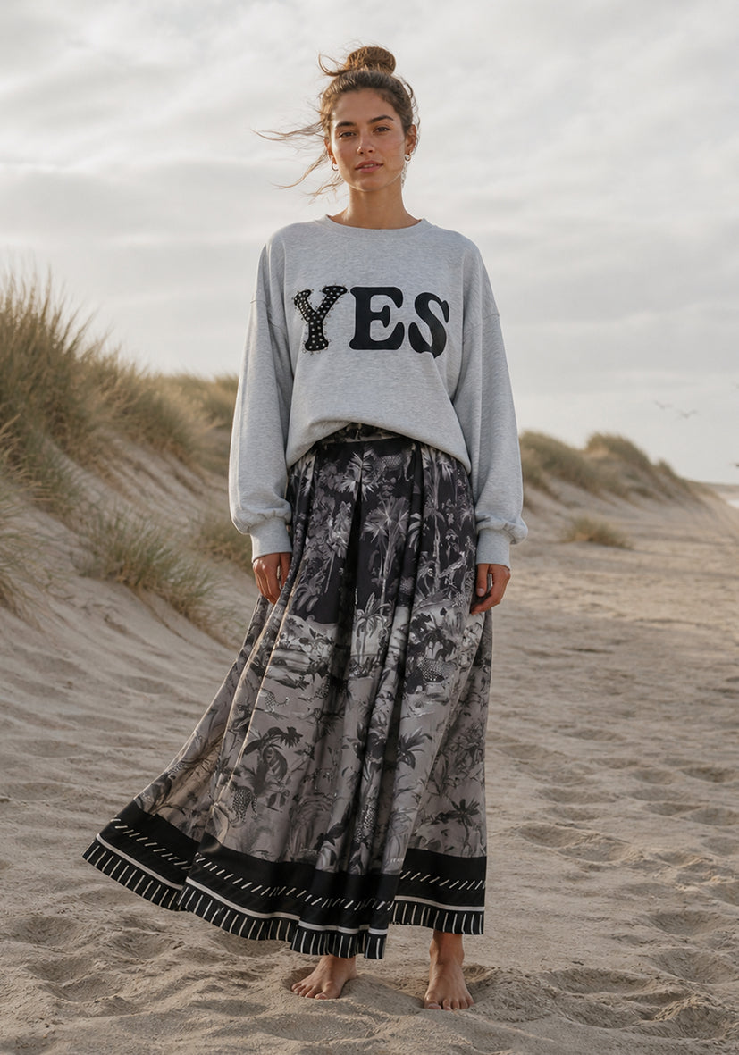 Roundneck Wide YES - grau
