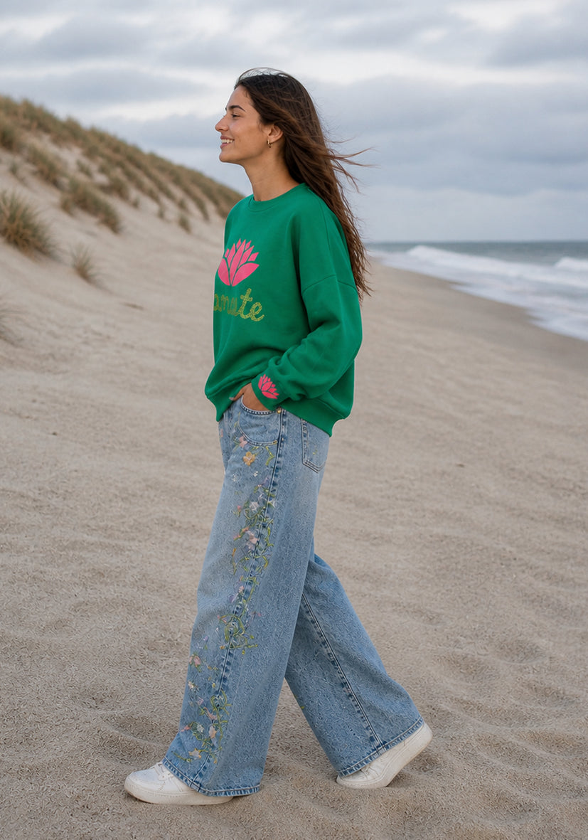Roundneck Namasté - grün