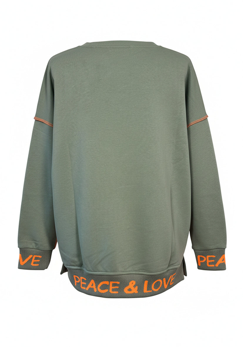 Roundneck Peace & Love - almond