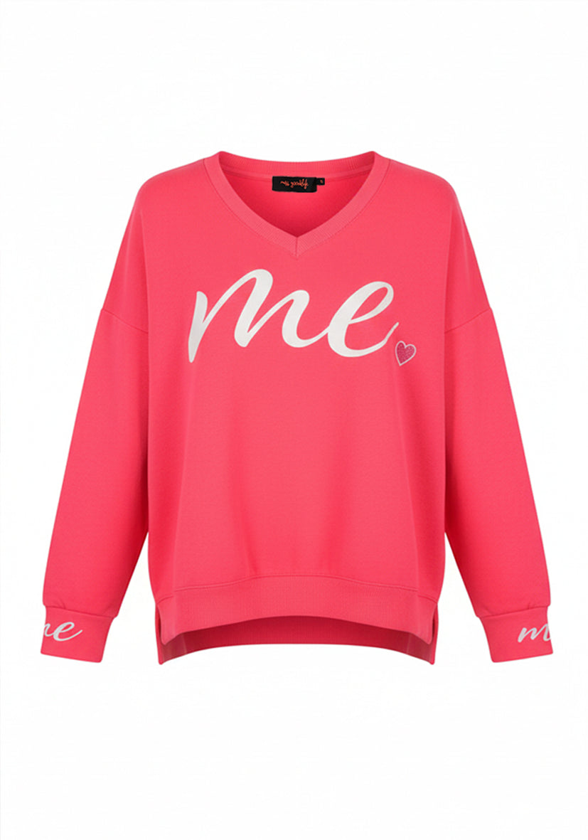 V-Neck me you - neonpink