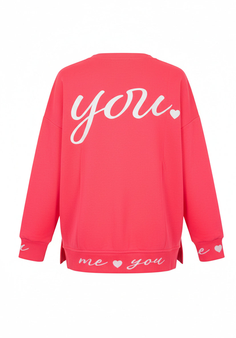 V-Neck me you - neonpink