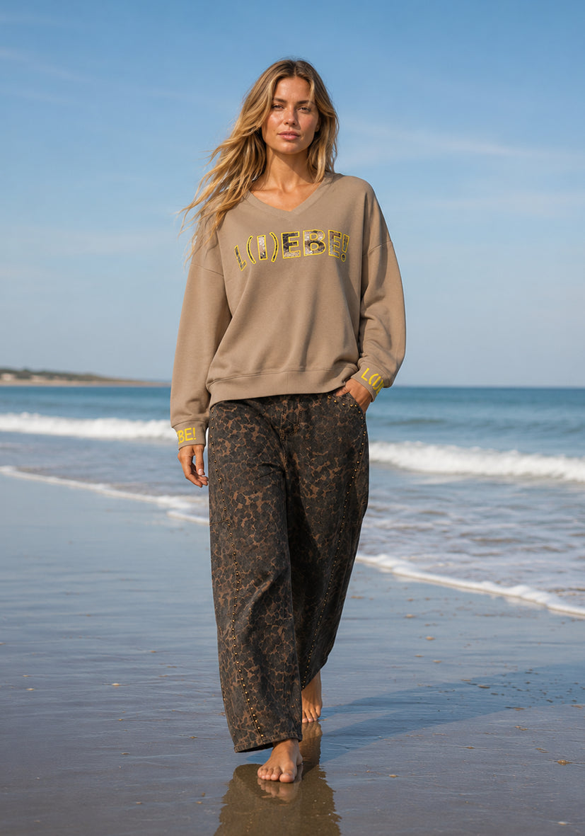 V-Neck L(I)EBE Leo - sand