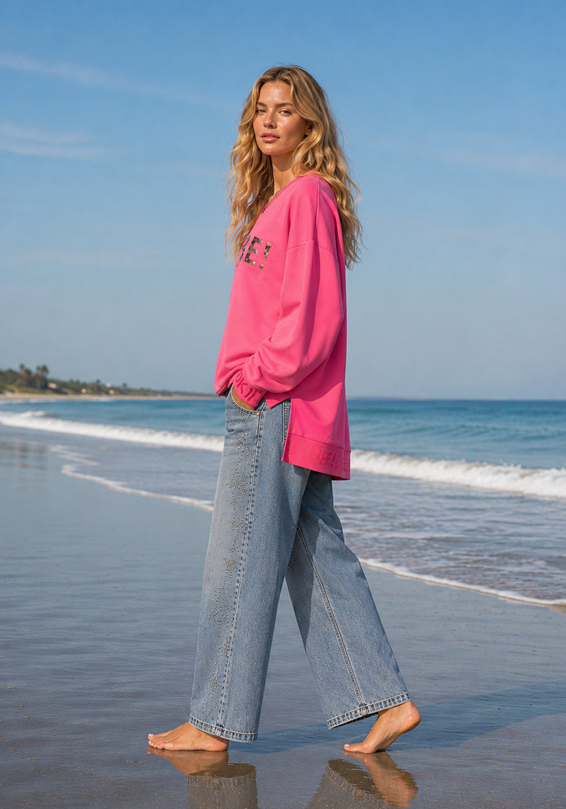 V-Neck L(I)EBE Leo - flashrose