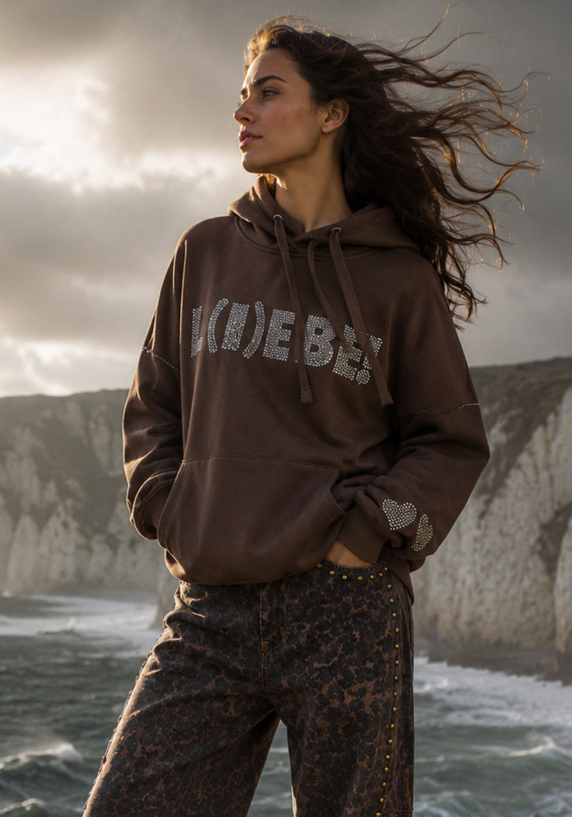 Hoodie L(I)EBE - braun