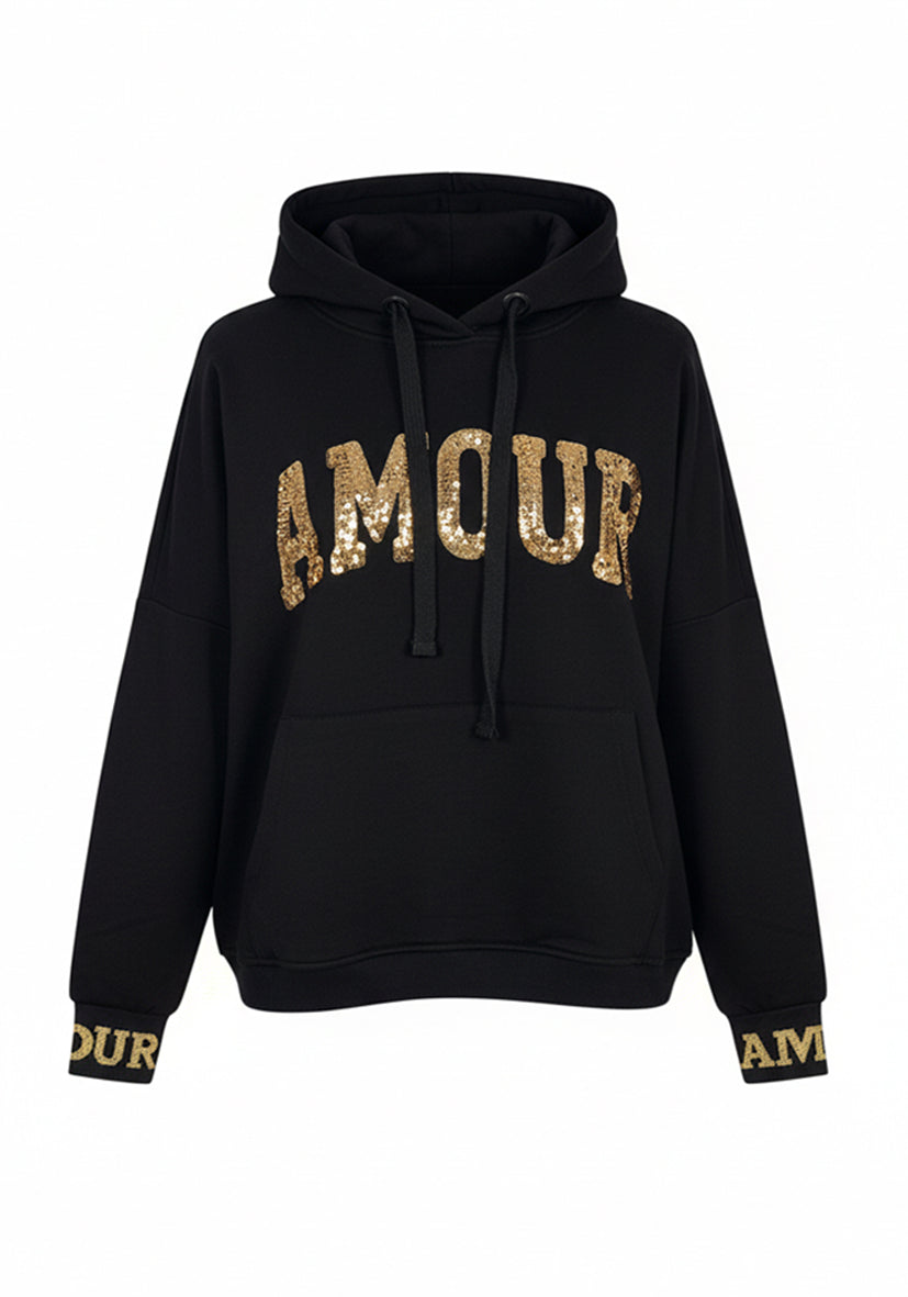 Hoodie Amour - black