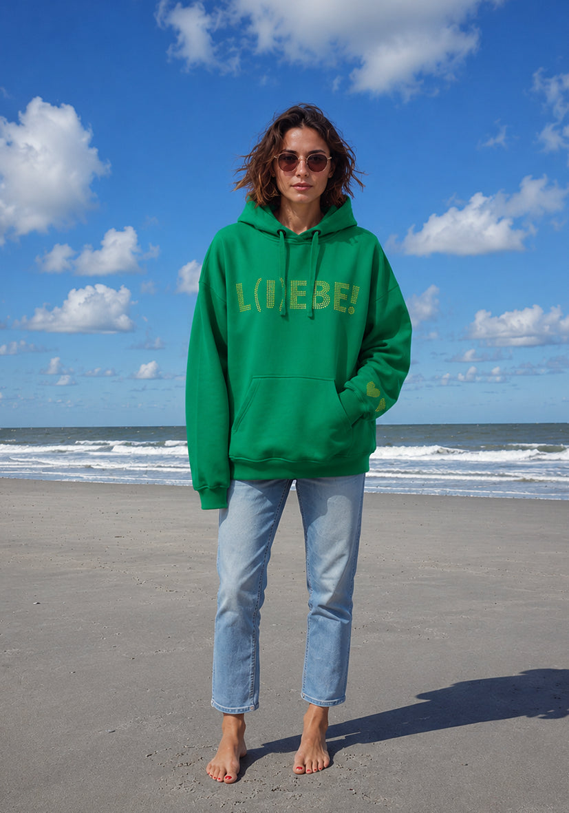 Hoodie L(I)EBE - grün