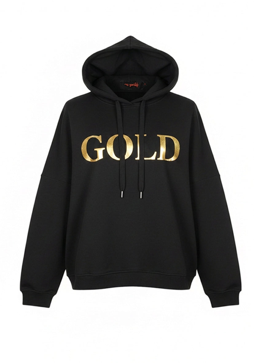 Hoodie Silver and Gold - black