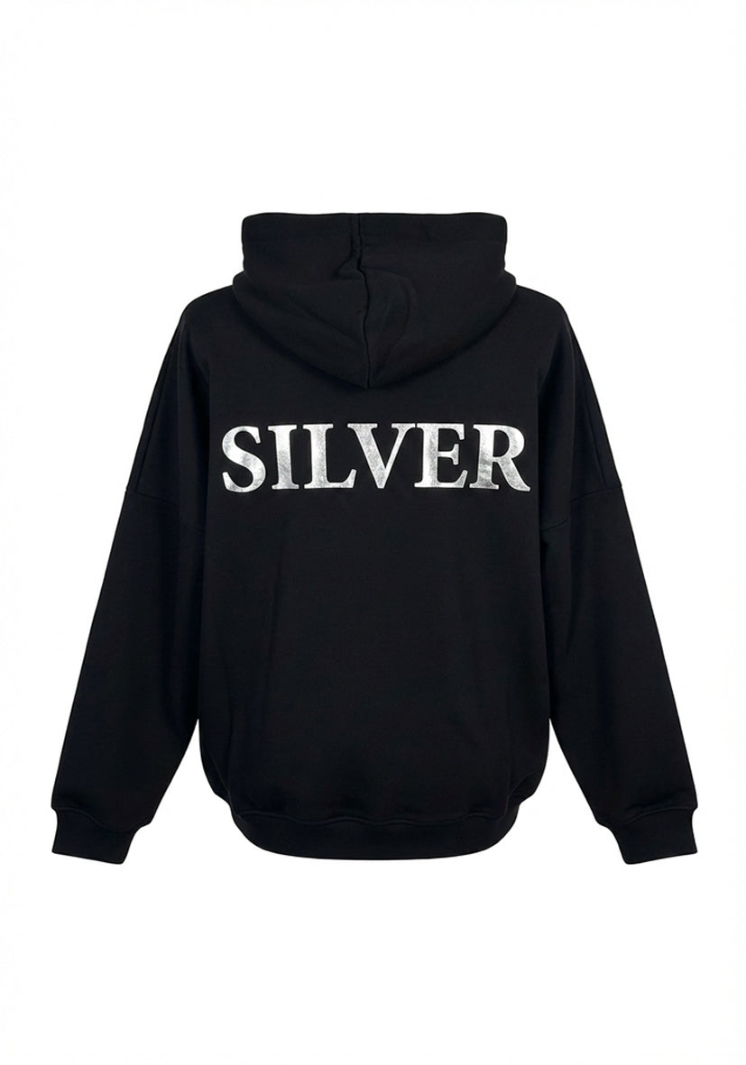 Hoodie Silver and Gold - black