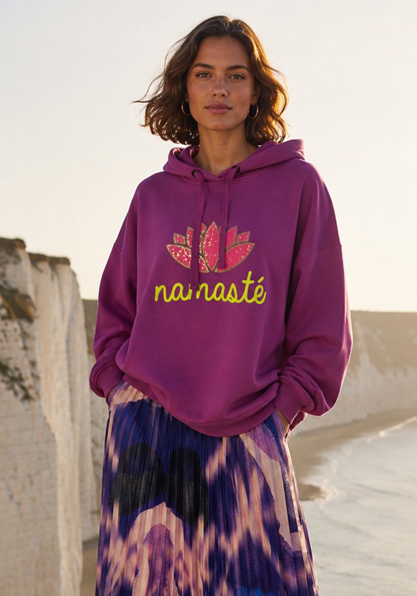 Sudadera con capucha Me and You - crema