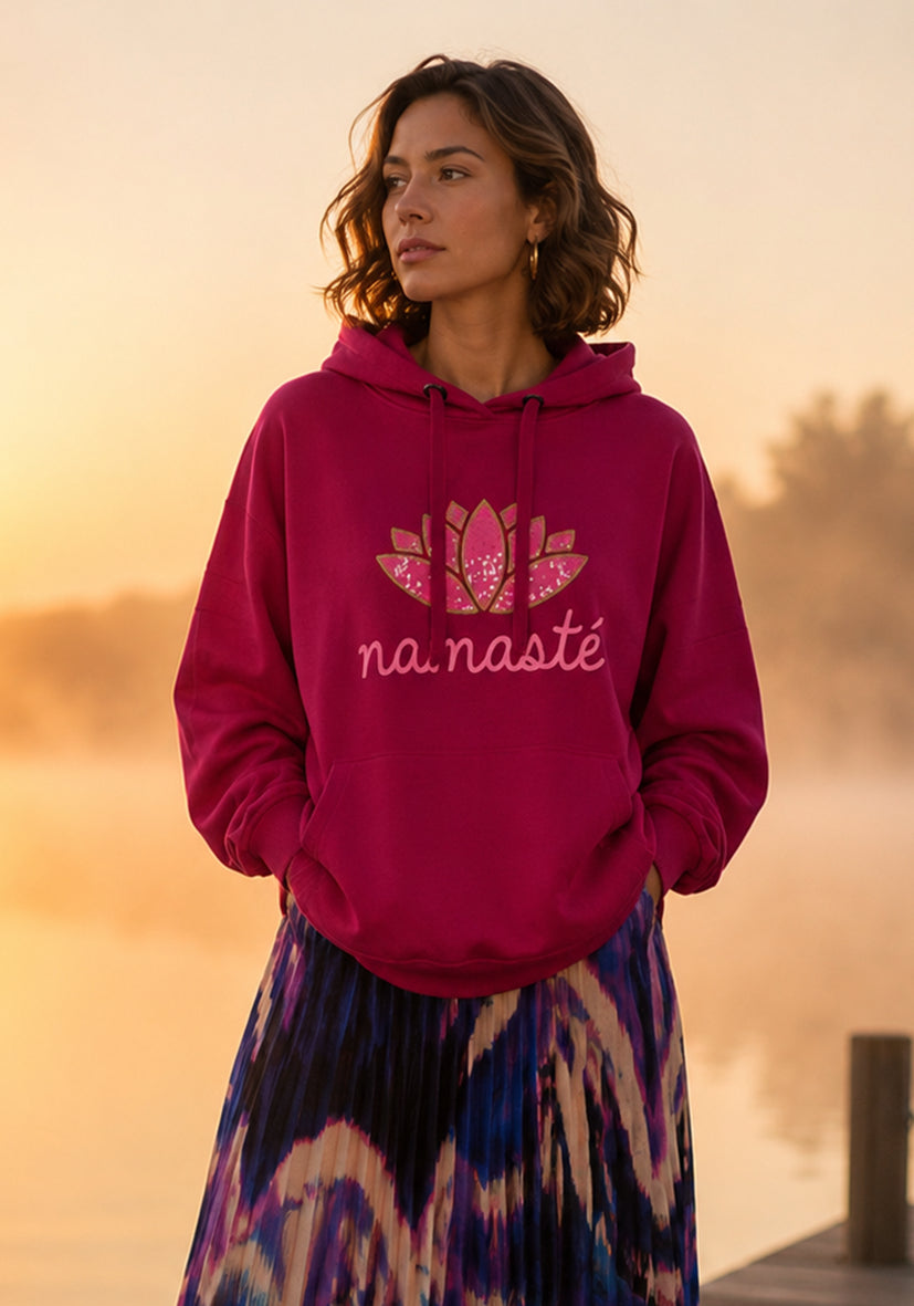 Hoodie Namasté - bordeaux