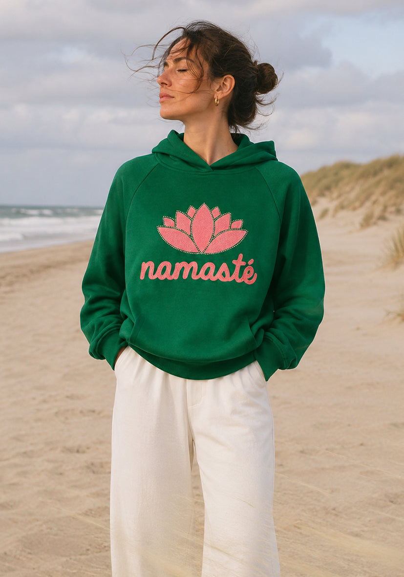 Hoodie Wide Namasté - grün