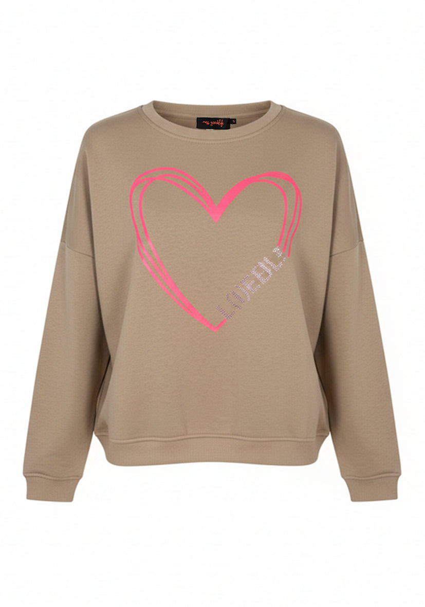 Roundneck L(I)EBE Heart - sand