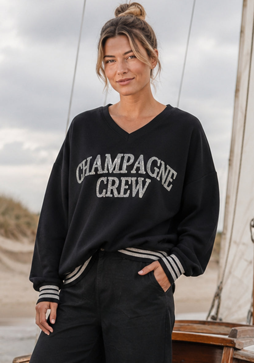 Cuello redondo Champagne Crew - negro
