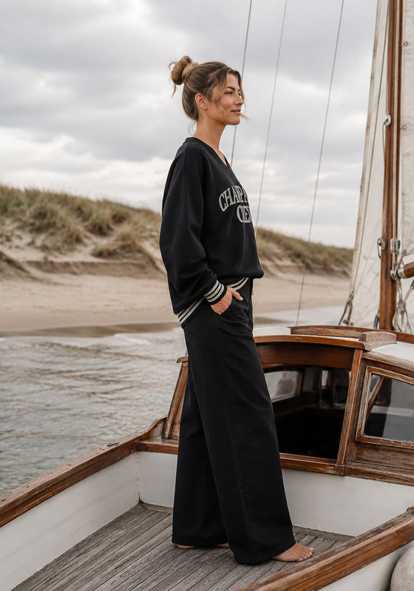 Cuello redondo Champagne Crew - negro