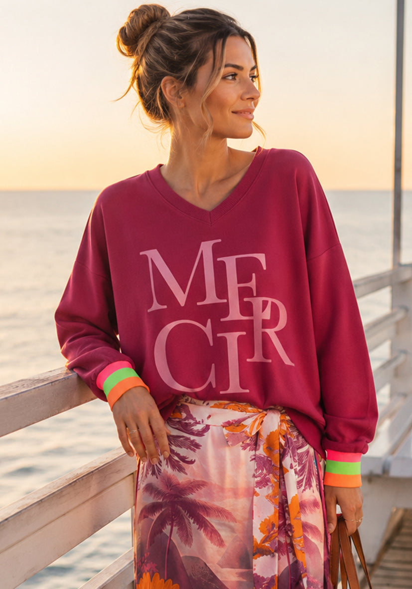 V-Neck Merci - berry