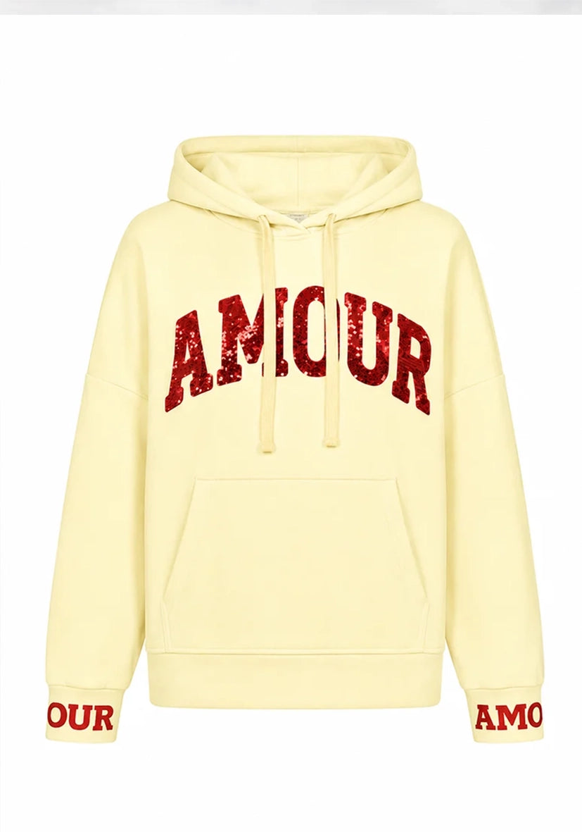 Hoodie AMOUR - butteryellow