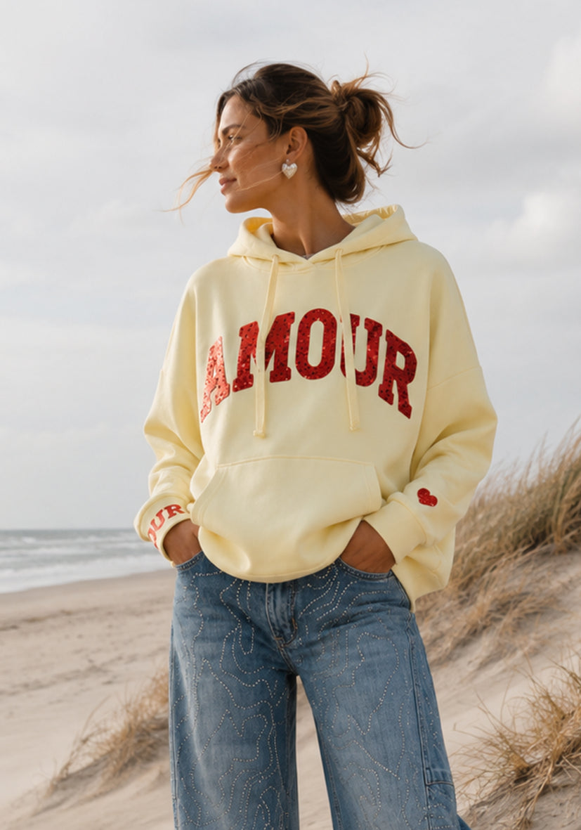 Hoodie AMOUR - butteryellow