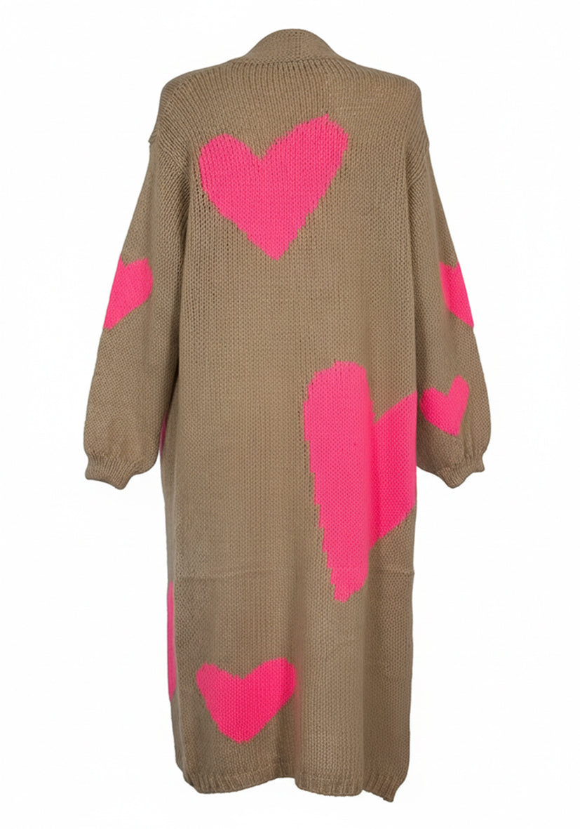 Cardigan Big Hearts - sand