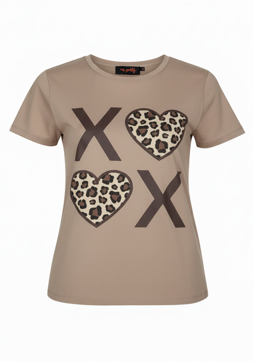 T-Shirt XO Leo Hearts - sand/multicolor