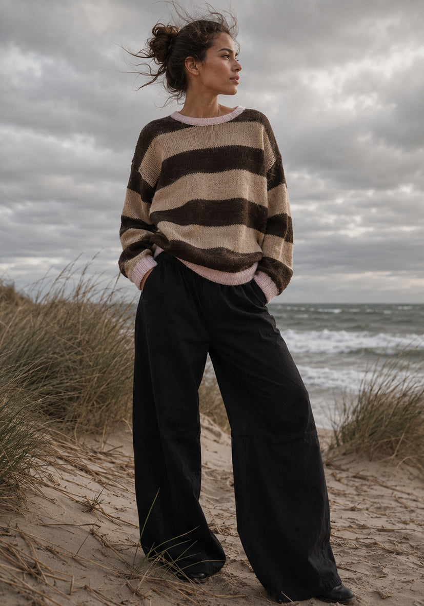 Knit Sweater Stripes - braun