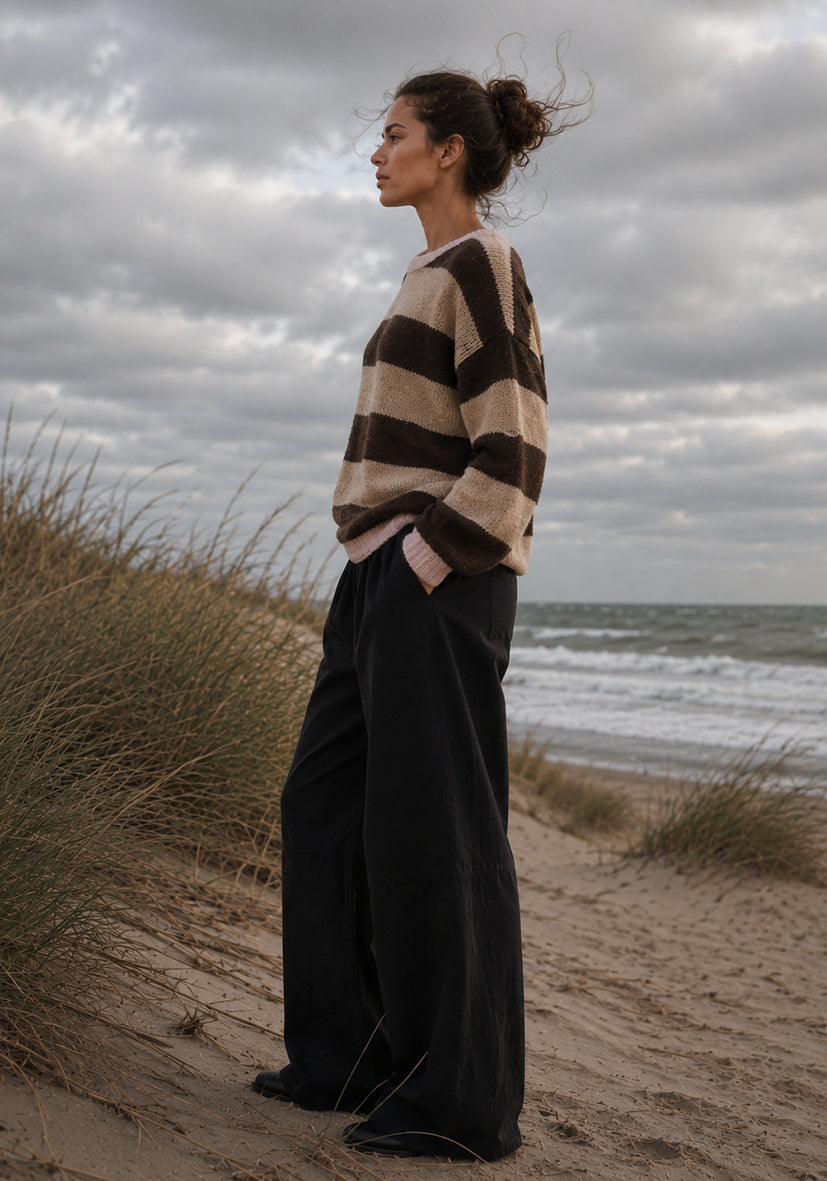 Knit Sweater Stripes - braun