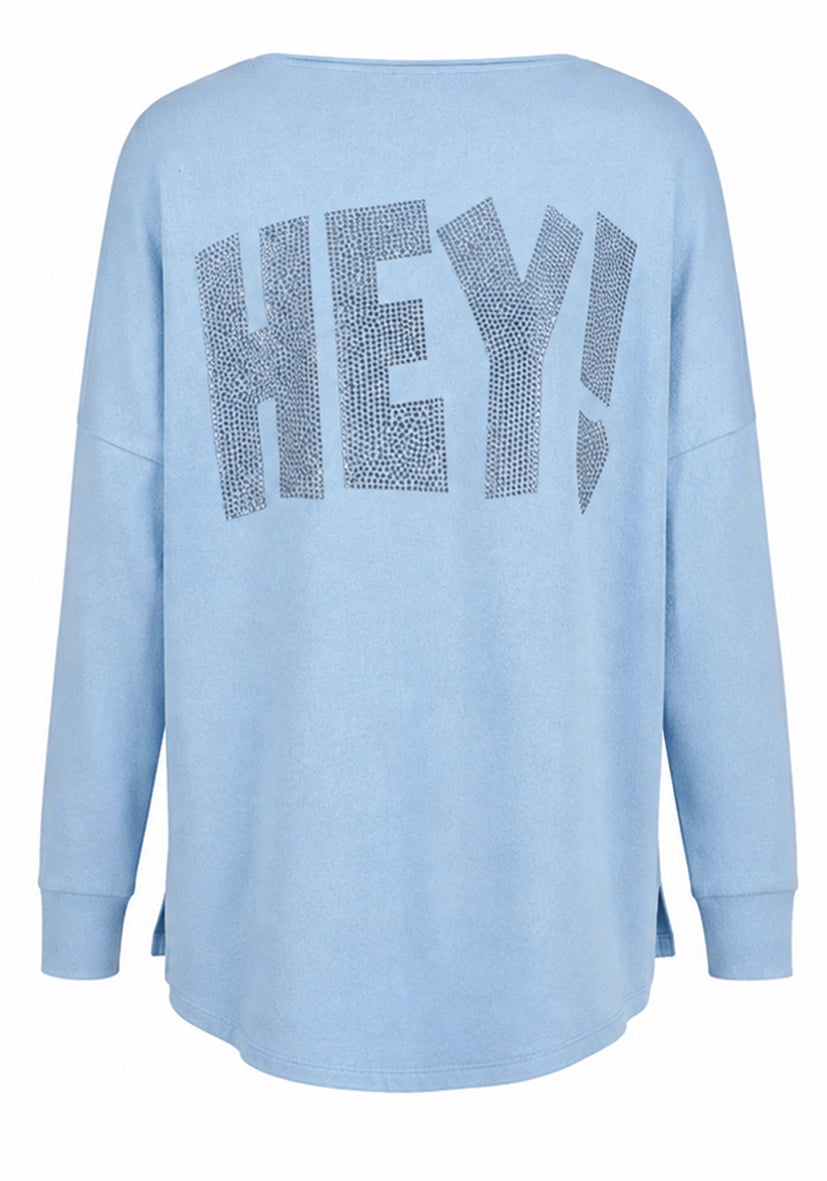 Soft Sweater HEY! - light blue