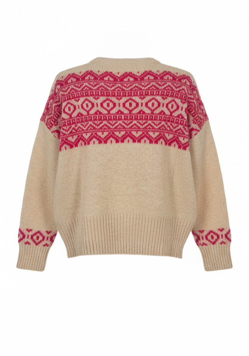 Knit Sweater Nordic Glitter Fire