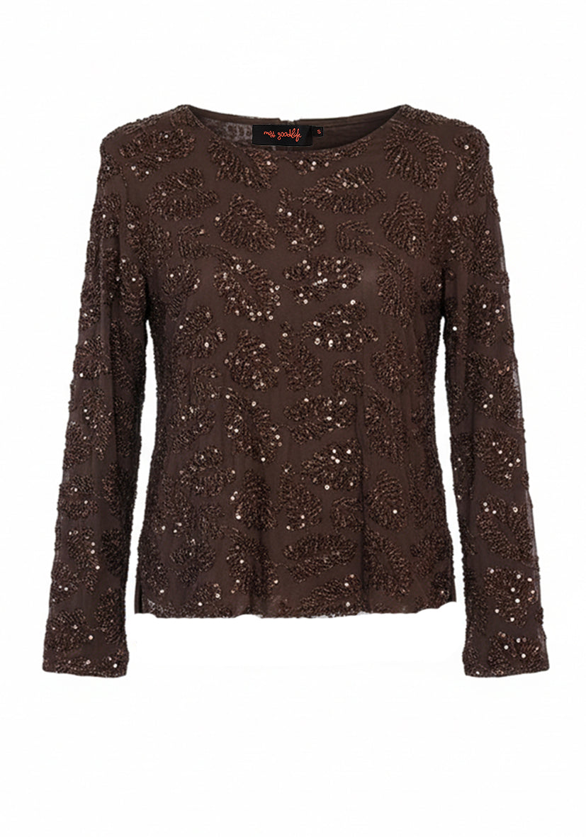 Longsleeve Sparkle Leaf - Brown