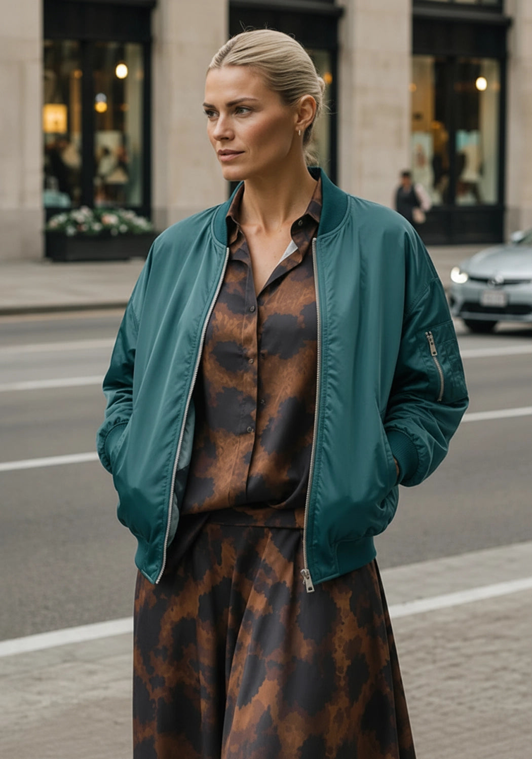 Bomberjacket uni - petrol