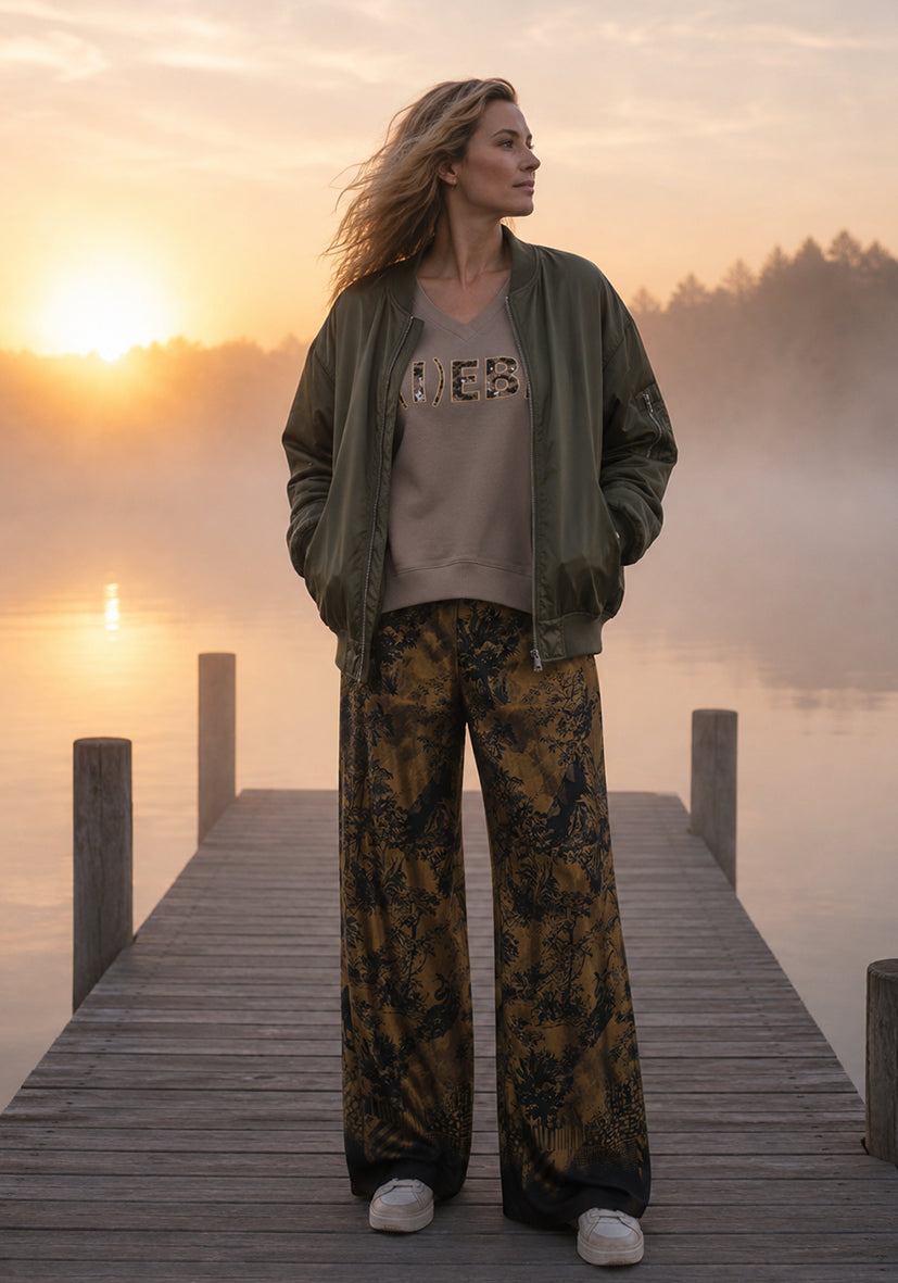 Bomberjacket Stitched Wild Heart - oliv