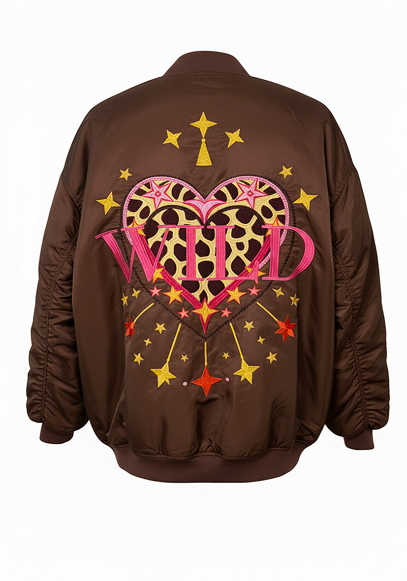 Bomberjacket Stitched Wild Heart - brown
