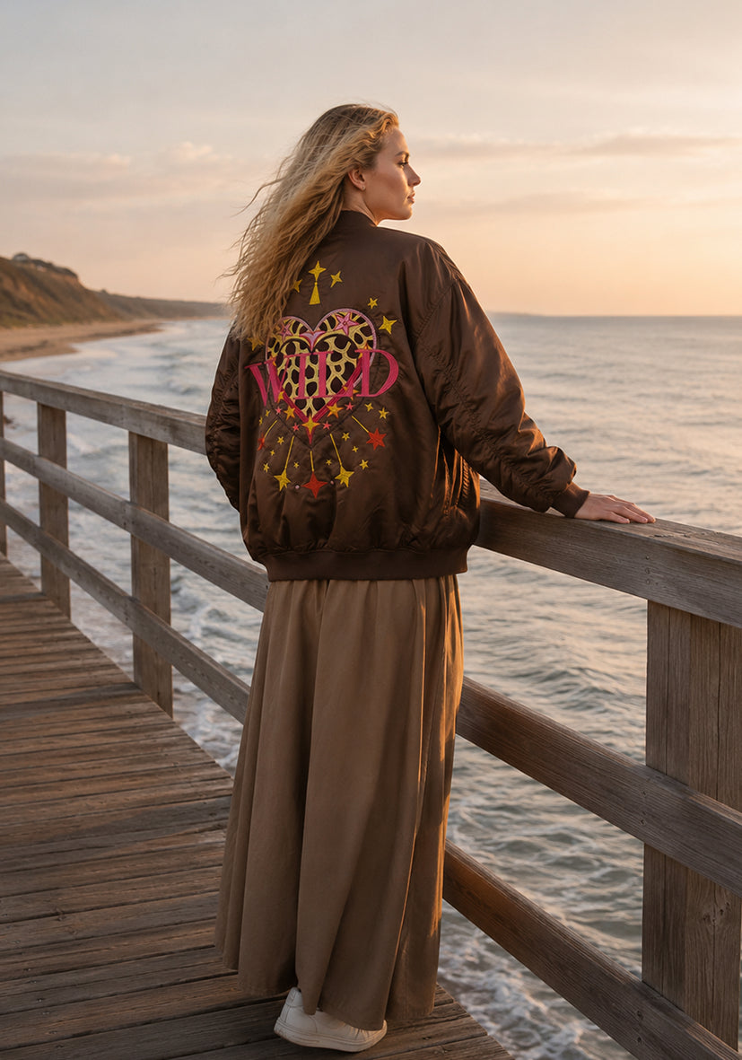 Bomberjacket Stitched Wild Heart - brown