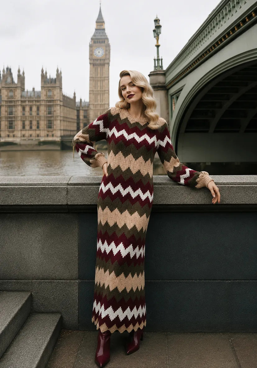 zigzag knit dress Color:Nude/ Silver Ideal for beach outings july-reshoot Kate Nursing Wrap Sweater
